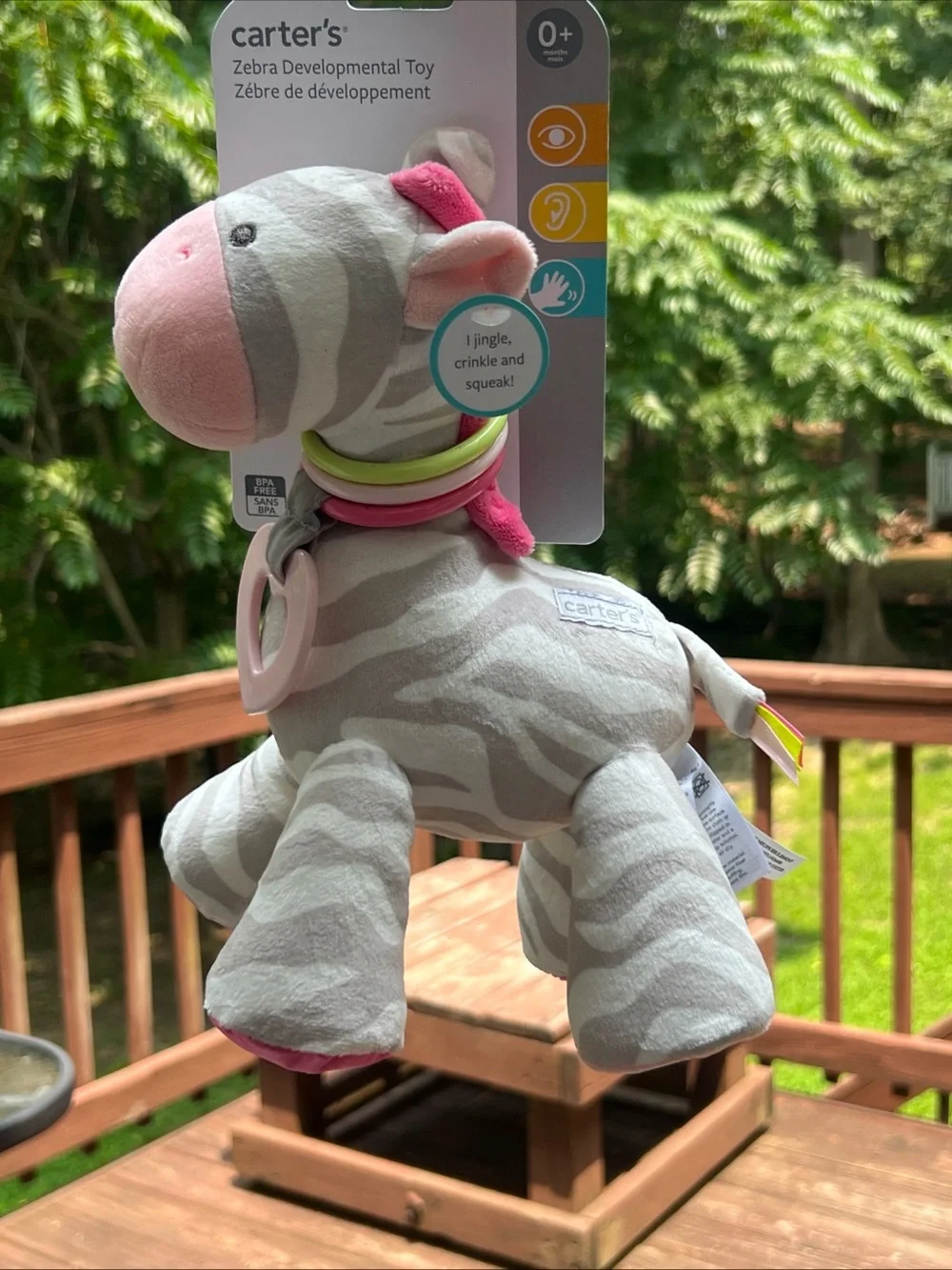 Carter's Zebra Developmental Toy Kidcore Plush,Eye Tracking,Listening, 11